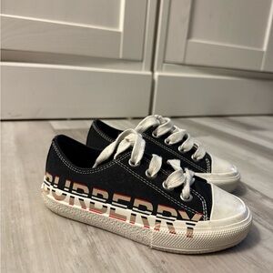 Burberry Kids Black and White Logo Sneakers